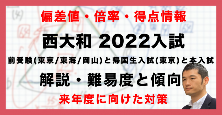 入試速報】2022年西大和学園中 前受験/本入試 算数解説動画と